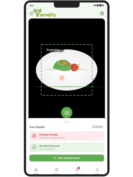 Turvalty app interface showing scan results